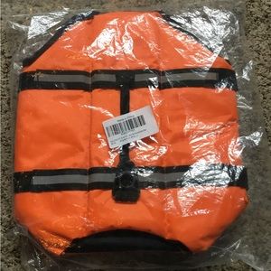 Dog Life Vest Jacket, Reflective & Adjustable, Orange Medium